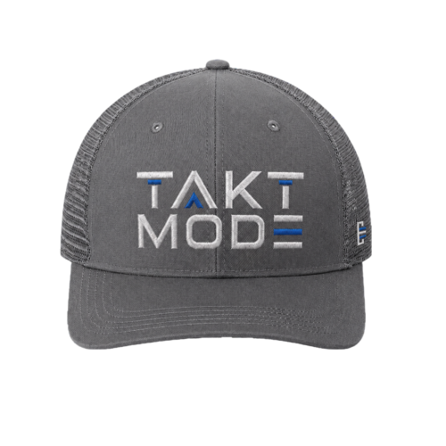 Takt Mode:  Gray Hat, Olive-Green Logo - Stay in Flow