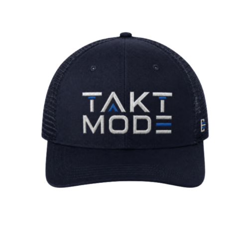 Takt Mode: Dark Navy/Black Hat, Blue Logo - Own the Rhythm
